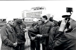 President Usichenko and IFRC President Vebber, Chernobyl station