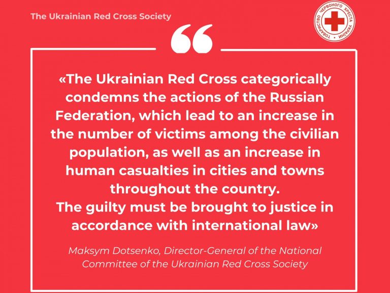 The position of the Ukrainian Red Cross regarding the actions of the aggressor country