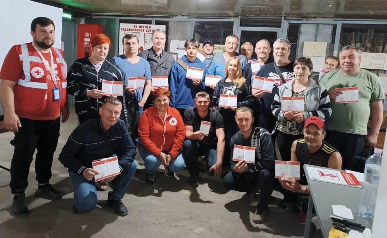 The Ukrainian Red Cross Instructors are Providing First Aid Training to Employees of Strategically Important Enterprises