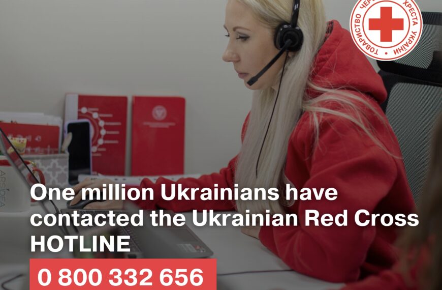 One million Ukrainians have contacted the Ukrainian Red Cross hotline