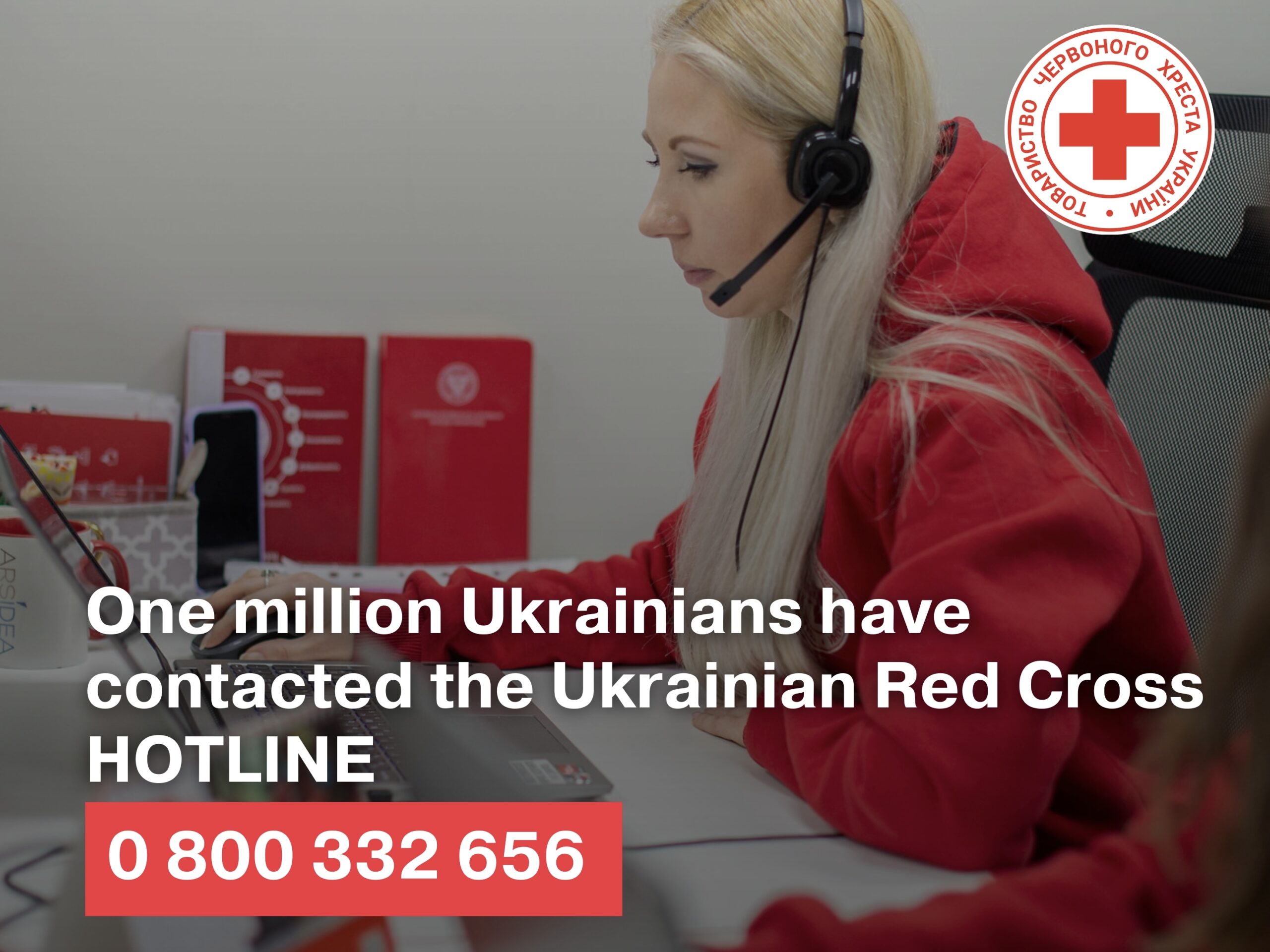 One million Ukrainians have contacted the Ukrainian Red Cross hotline