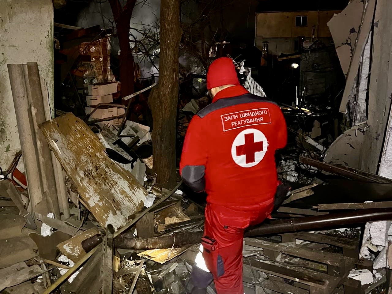 Ukrainian Red Cross volunteers responded to the scene of the attack in ...
