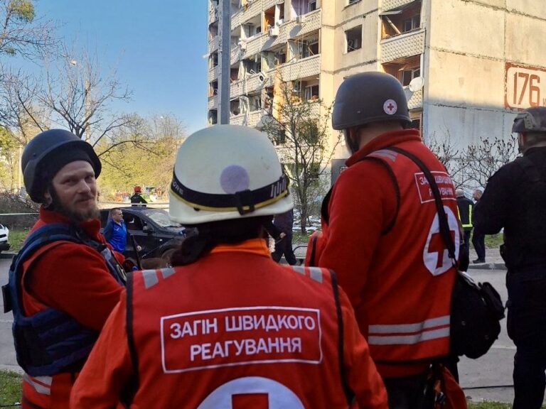 The Ukrainian Red Cross responds to the morning attack on Kharkiv