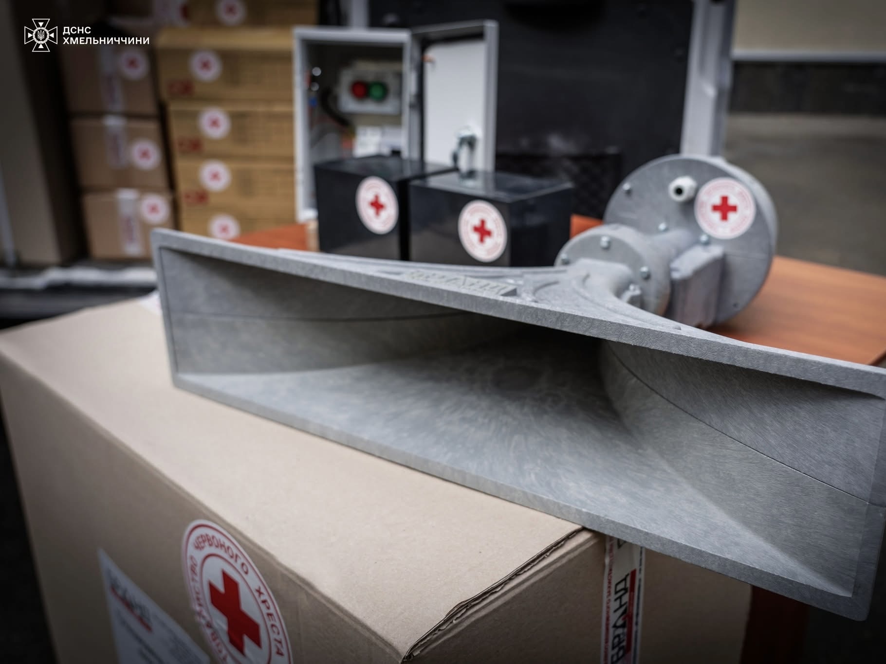 The Ukrainian Red Cross has donated an emergency warning system to a ...