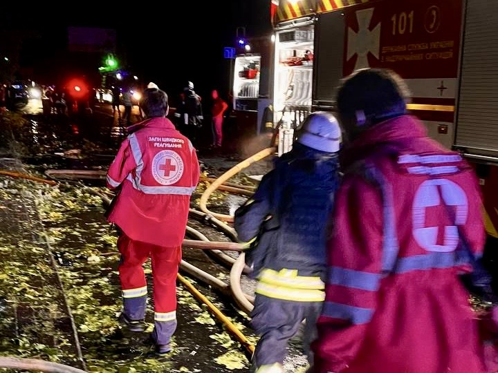 Last night, the Ukrainian Red Cross provided assistance at the sites of ...