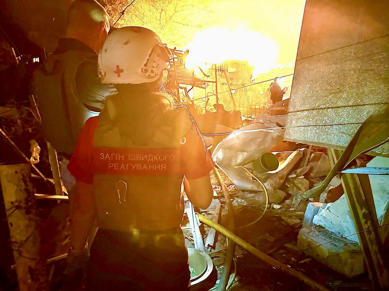 The Ukrainian Red Cross Responds to Night-Time Attack on Zaporizhzhia