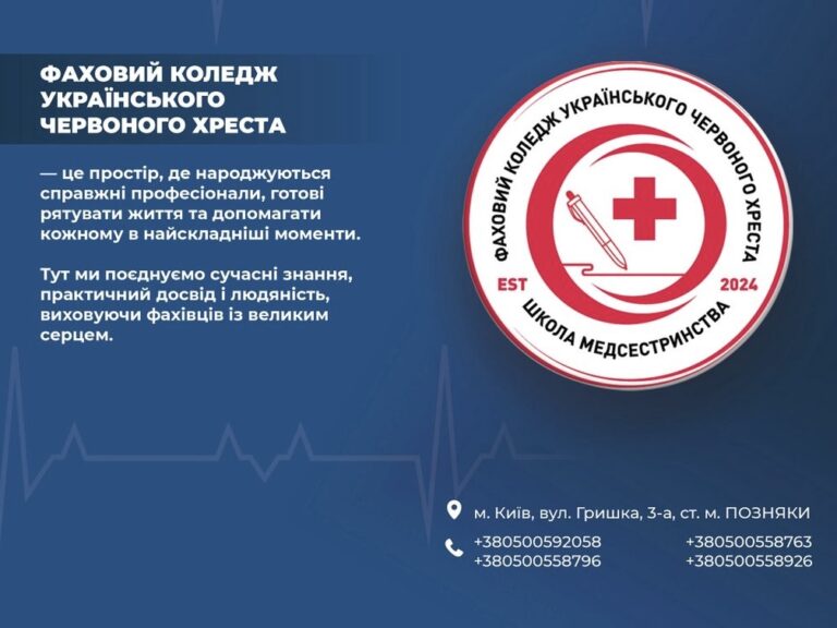 Продовжується вступна кампанія до фахового коледжу Українського Червоного Хреста