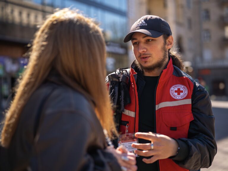 Fundraisers for the Ukrainian Red Cross share information about the organisation’s work on the streets of&hellip;