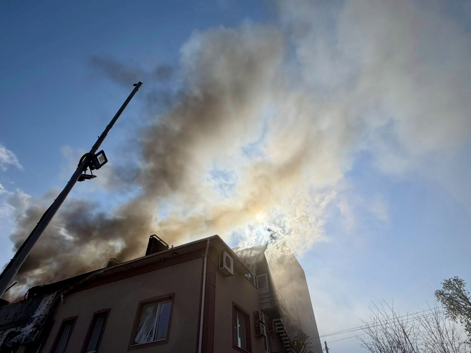 The Ukrainian Red Cross responded at the site of the attack in ...