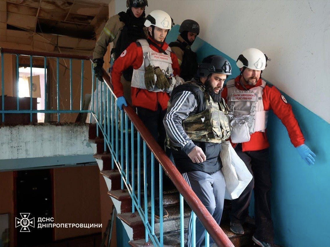 In Dnipro, the Ukrainian Red Cross responded to another attack on a ...