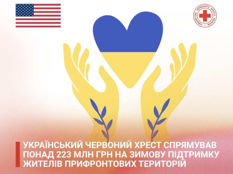 Український Червоний Хрест спрямував понад 223 млн грн на зимову підтримку жителів прифронтових територій