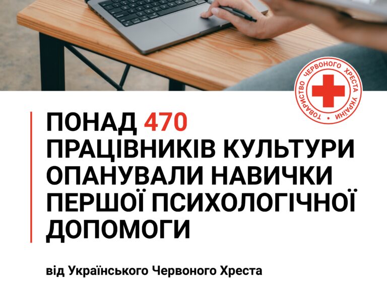 Понад 470 працівників сфери культури долучились до онлайн-вебінару «Вступ до першої психологічної допомоги (ППД)» від Українського…